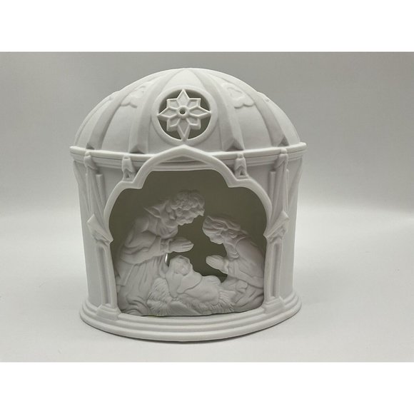 Dept 56 White Silhoutte Lighted Nativity In original Sleeve with Lightcord Bulb - Picture 6 of 15